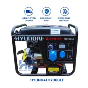 Máy phát điện chạy xăng công suất tối đa 2.5kVA HYUNDAI HY30CLE chính hãng, nhỏ gọn, tiết kiệm nhiên liệu, phù hợp cho gia đình và cửa hàng.