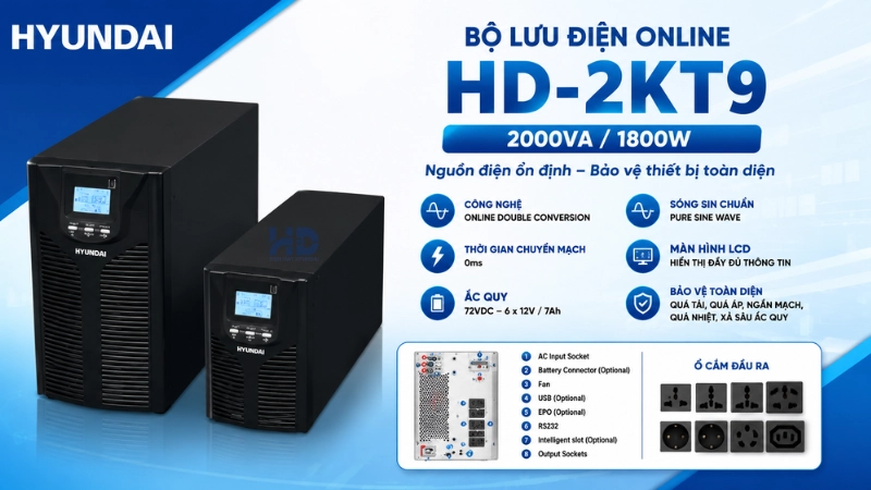 Bộ lưu điện Online Hyundai HD-2KT9