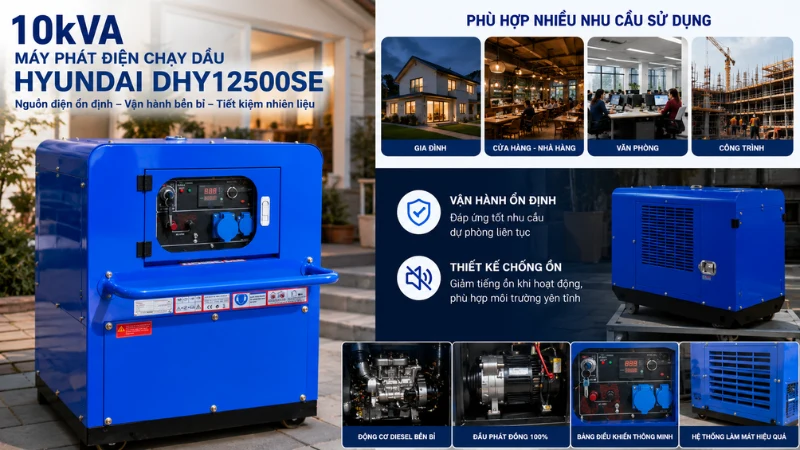 Máy phát điện HYUNDAI DHY12500SE