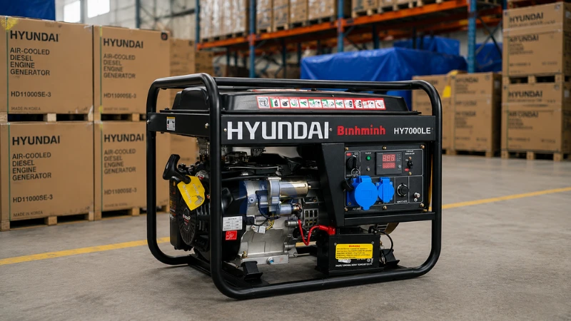 Máy phát điện chạy xăng 5kVA Hyundai HY7000LE