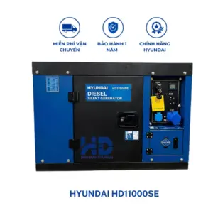 Máy phát điện diesel vỏ chống ồn công suất tối đa 8.5KVA HYUNDAI HD11000SE chính hãng, vận hành ổn định, tiết kiệm nhiên liệu, phù hợp cho gia đình và doanh nghiệp.