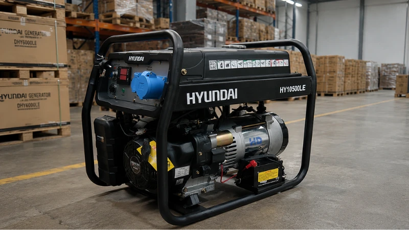 Máy phát điện chạy xăng công suất 7.5kVA, Công suất tối đa 8.2 kVA HY10500LE Chính Hãng