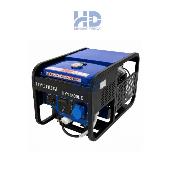 Máy phát điện chạy xăng công suất tối đa 9.5kVA HYUNDAI HY11500LE chính hãng, vận hành mạnh mẽ, tiết kiệm nhiên liệu, phù hợp cho gia đình và doanh nghiệp