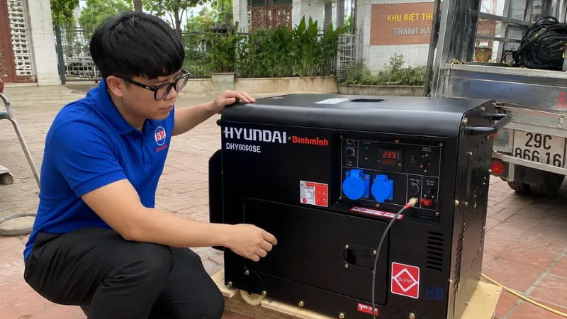Máy phát điện Hyundai DHY6000SE