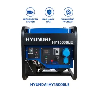 Máy phát điện chạy xăng công suất tối đa 11kVA HYUNDAI HY15000LE chính hãng, vận hành mạnh mẽ, tiết kiệm nhiên liệu, phù hợp cho gia đình và doanh nghiệp.