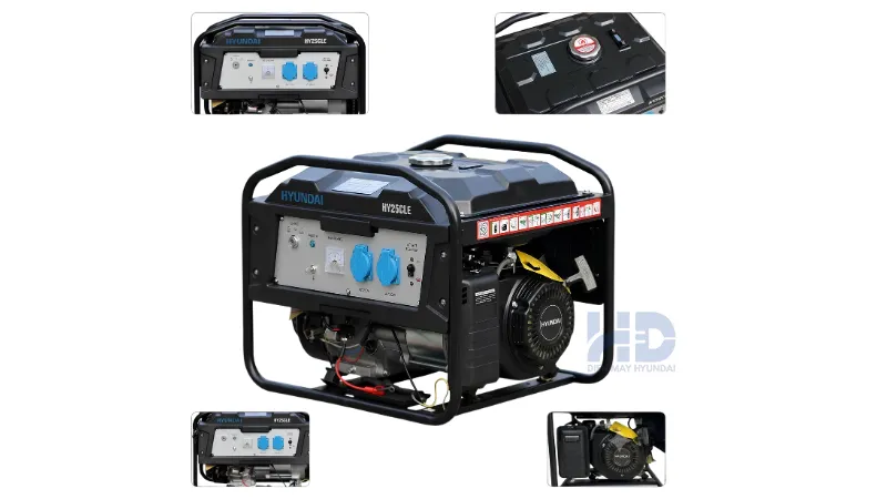 Tổng quan về máy phát điện chạy xăng Hyundai HY25CLE 2.3kVA chính hãng
