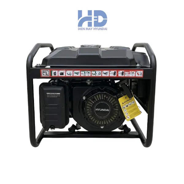 Máy phát điện chạy xăng công suất 2.3 KVA Hyundai HY25CLE chính hãng, tiết kiệm nhiên liệu, phù hợp gia đình và cửa hàng nhỏ.