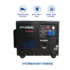 Máy phát điện diesel vỏ chống ồn công suất tối đa 6.5KVA HYUNDAI DHY7000SE chính hãng, vận hành êm ái, tiết kiệm nhiên liệu, phù hợp cho gia đình và doanh nghiệp.