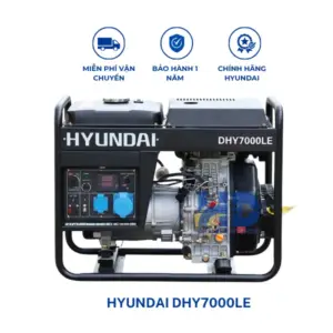 Máy phát điện diesel công suất tối đa 6.5KVA HYUNDAI DHY7000LE chính hãng, vận hành bền bỉ, tiết kiệm nhiên liệu, phù hợp cho gia đình và doanh nghiệp.