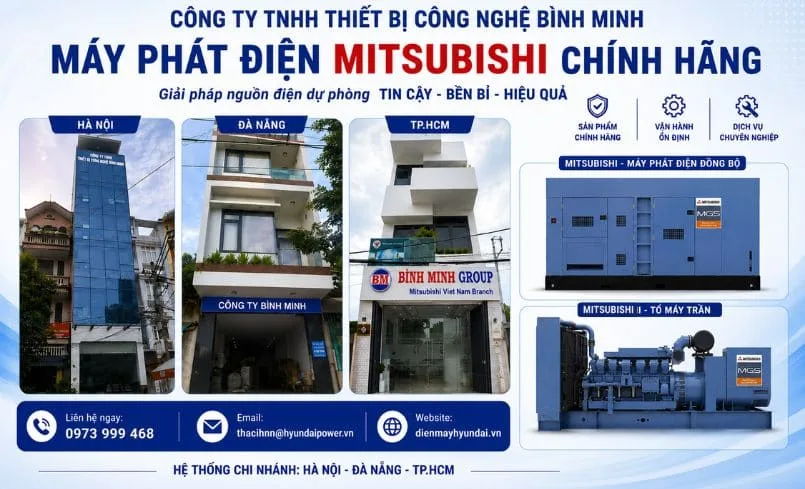 Máy phát điện Mitsubishi chính hãng tại Việt Nam