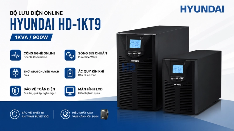 Bộ lưu điện Online Hyundai HD-1KT9 1kVA chính hãng