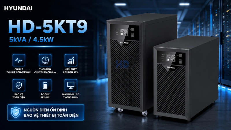 Bộ lưu điện Online Hyundai HD-5KT9 5kVA chính hãng