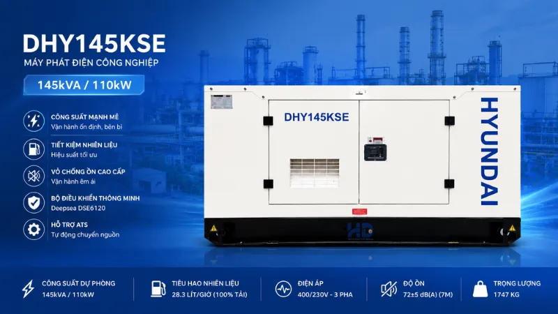 Máy phát điện Hyundai DHY145KSE chính hãng