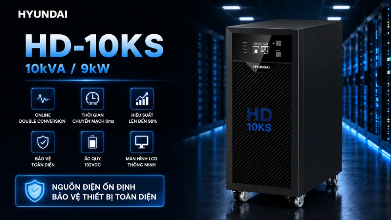 Bộ lưu điện Online Hyundai HD-10KS 10kVA chính hãng