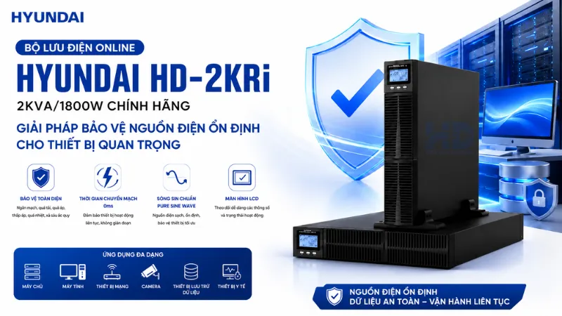 Bộ lưu điện Online Hyundai HD-2KRi 2KVA/1800W