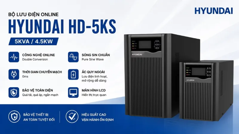 Bộ lưu điện Online Hyundai HD-5KS 5kVA