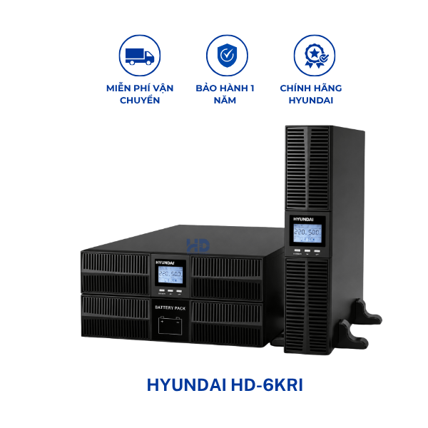 Bộ lưu điện Online 6kVA Hyundai HD-6KRi
