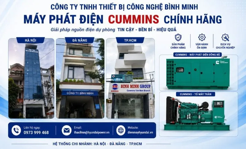 Máy phát điện Cummins chính hãng tại Việt Nam