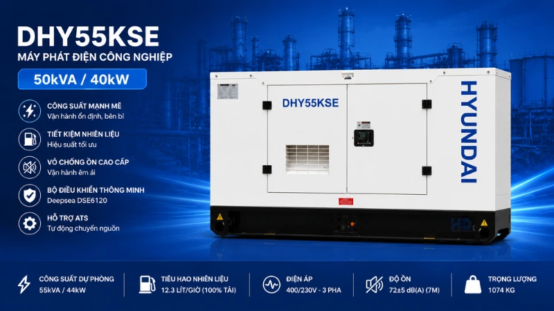 Tổng quan máy phát điện Hyundai DHY55KSE