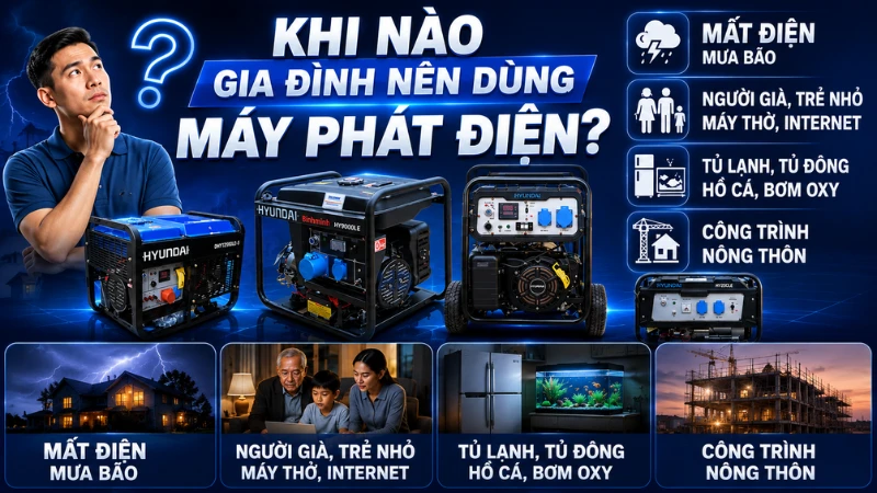Khi nào gia đình nên dùng máy phát điện?
