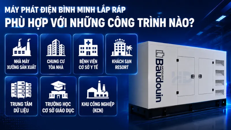 Máy Phát điện Bình Minh lắp ráp phù hợp với công trình nào