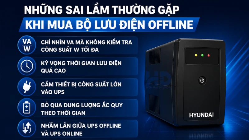 Những sai lầm thường gặp khi mua bộ lưu điện offlline