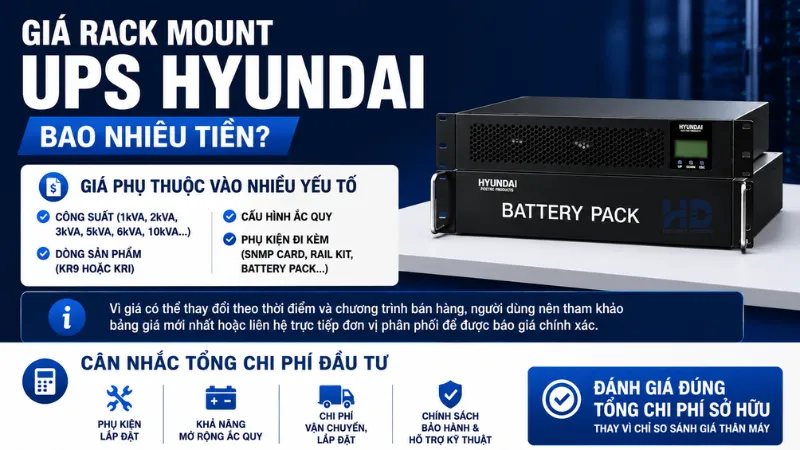 Bộ lưu điện Rack Online Hyundai Chính Hãng giá bao nhiêu