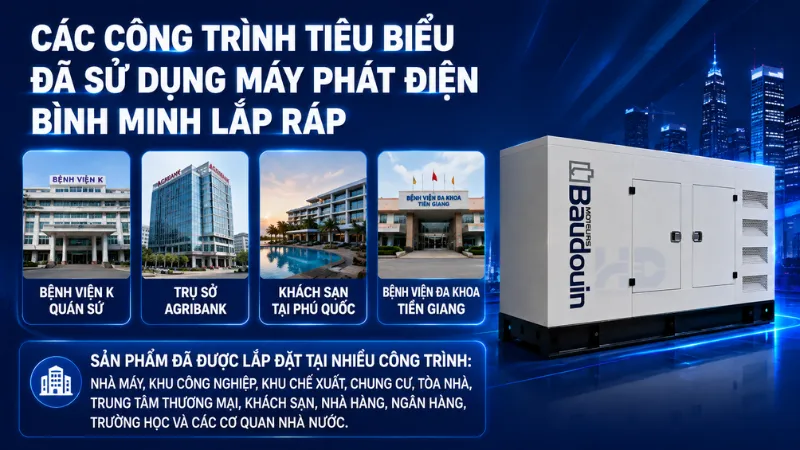 Các công trình tiêu biểu đã sử dụng máy phát điện bình minh lắp ráp