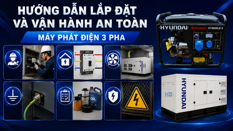 Hướng dẫn lắp đặt máy phát điện Hyundai chính hãng