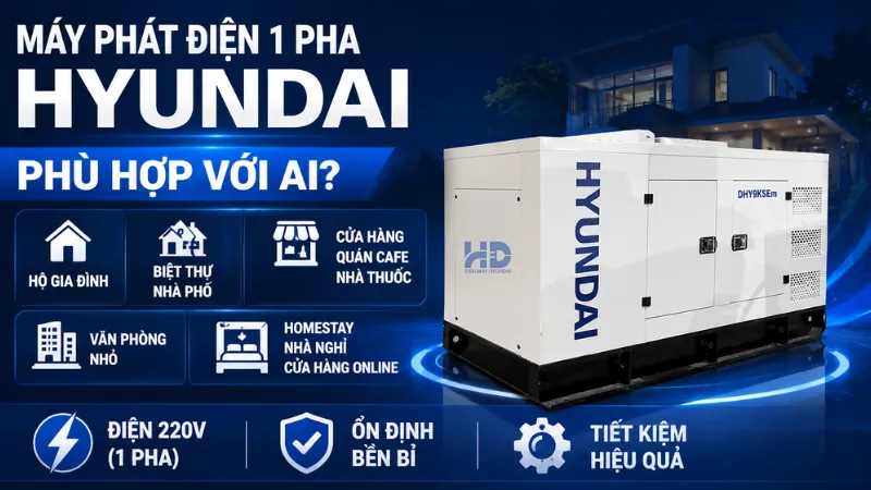 Máy phát điện hyundai 1 pha phù hợp với những ai