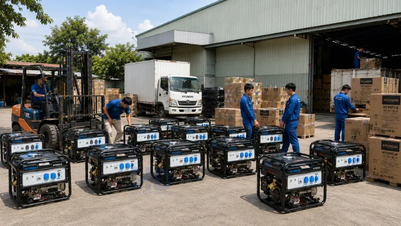 Điện máy Hyundai phân phối máy phát điện chạy xăng Hyundai chính hãng