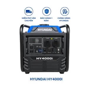 Máy phát điện chạy xăng công suất 4KVA Hyundai HY4000i chính hãng, tiết kiệm nhiên liệu, phù hợp gia đình và cửa hàng nhỏ.